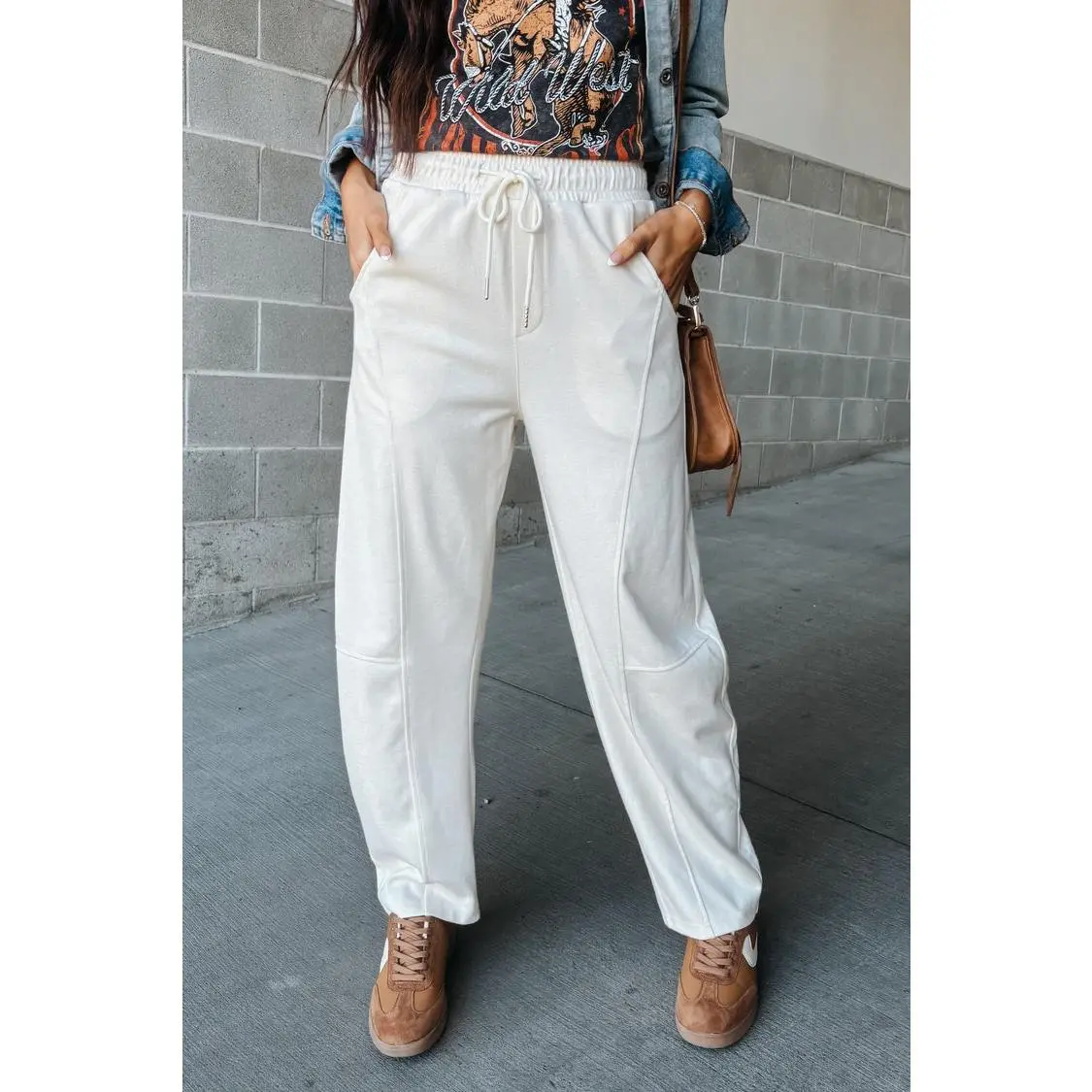 Sierra Barrel Sweats - Cream