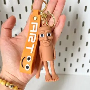 New Brainstorm Tung Tung Sahur Keychain Stickman Keychain Cute Cartoon Character Charm with Fun Expression, Soft Silicone Design for Home Decor, Keychain Wristlet Strap, Perfect Gift for Fans, Friends, Kids & Adults Christmas