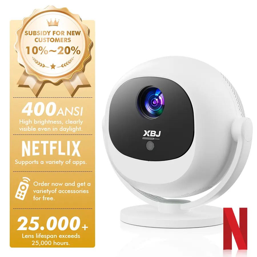 2026 New Flagship Upgraded 300ANSI smart projector | Auto Keystone Correction & Manual Focus video projector | WIFI6/5G & Bluetooth 5.4 Equipped projector 4k support | For Outdoor Fishing, RV Travel, Parties，Camping | Ideal Couples outdoor projector Gift.