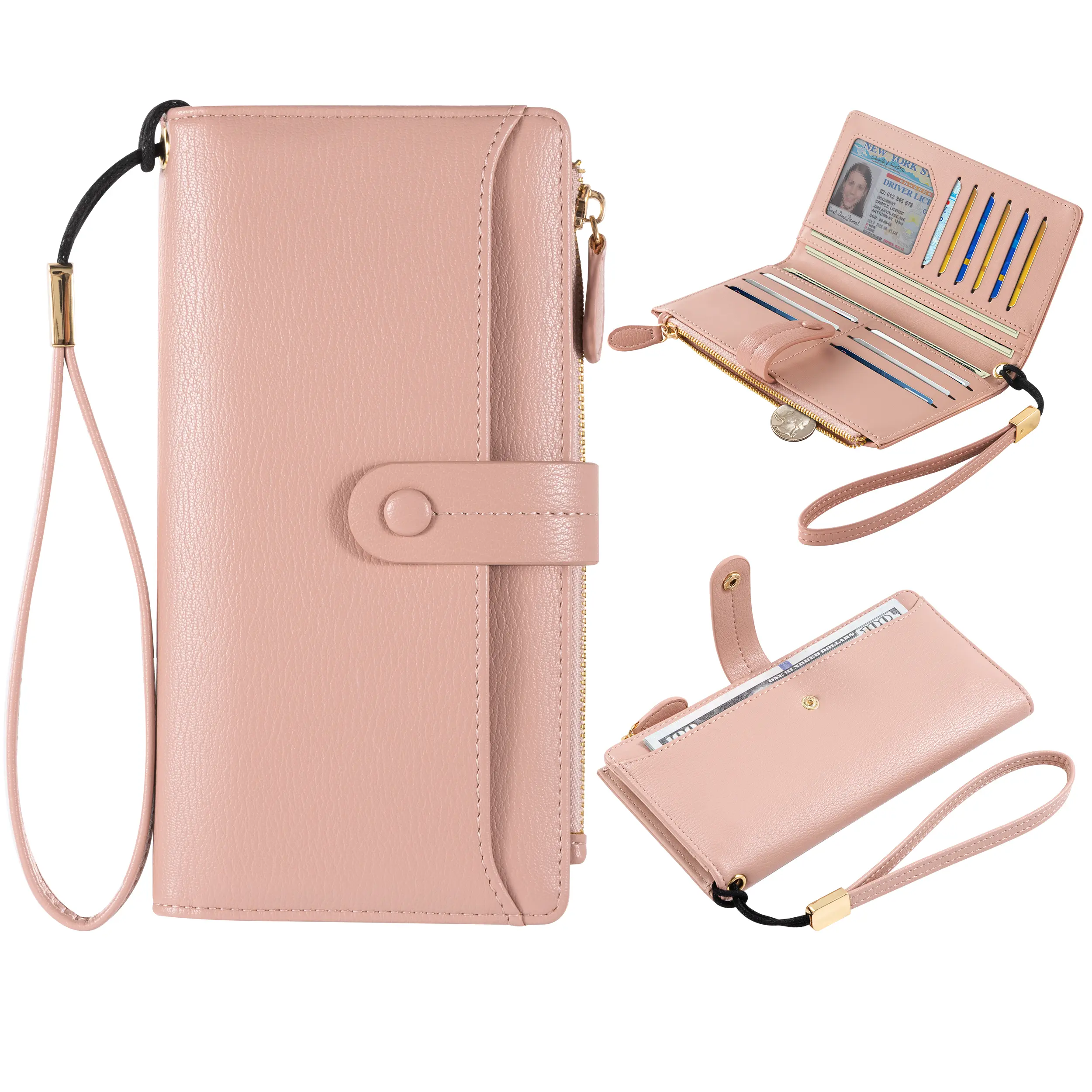 [2026 Viral Find] VTLASK Minimalist Women's Long Wallet - 12+ Card Slots RFID Blocking Wristlet Organizer
