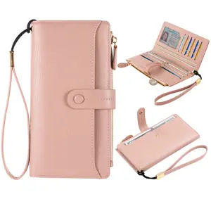 [2026 Viral Find] VTLASK Minimalist Women's Long Wallet - 12+ Card Slots RFID Blocking Wristlet Organizer