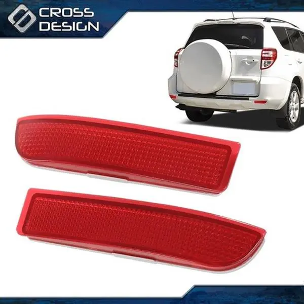 CROSSDESIGN Tail Brake Stop Lamp & Rear Bumper Reflector Light Accessories, Exact Fit for Toyota RAV4 2006-2012