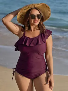 【Summer Turn-Up】【Tummy control】BlOOMCHIC Plus Size Ruffled Tummy-Control One-Piece Swimsuit [M-6X] 2026 Summer Pick for Mother's Day
