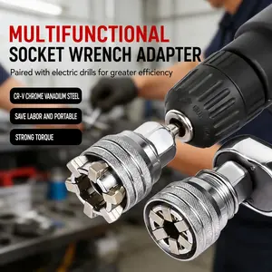 Universal Adjustable Magic Socket Adapter 10-19mm, General Chrome Vanadium Steel Socket, Flexible Rotation, Multi-Function Socket Wrench