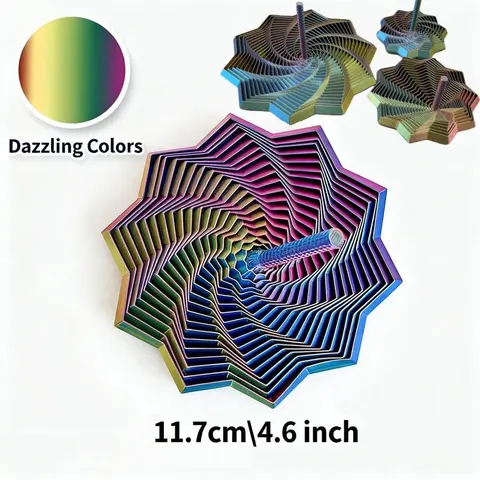 3D Printed Expanded Sensory Fidget Star, New Stress Relief Sensory Whirling Spiral with Handle, Very Satisfying Sight and Sound with Hypnotizing Visual Fidget Toy