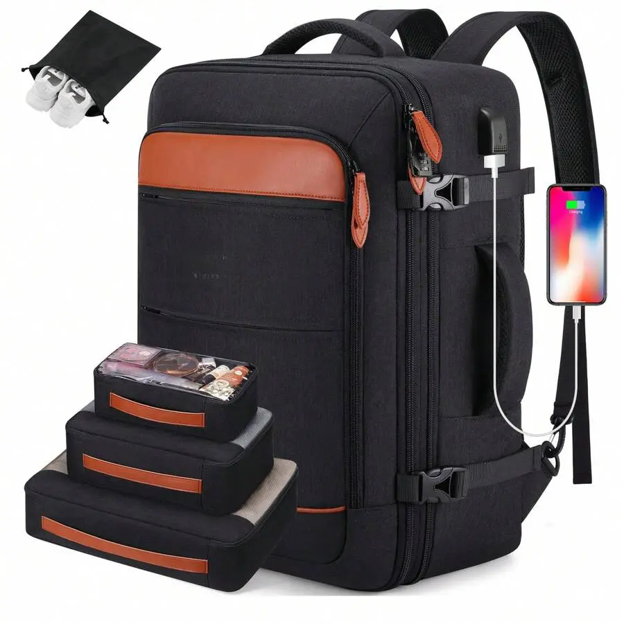 Bagsure Rolling Backpack Large Capacity for Men and Women, Travel Backpack with Wheels, 17.3 Inch Carry-On Durable Luggage Backpack for Business and Work TikTokShopBacktoSchool