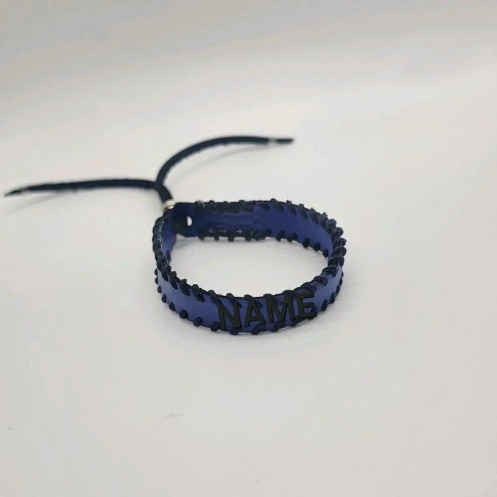 Custom Thin Blue Line/ Back the Blue Leather Bracelet. Support Our Men and Women in Blue!
