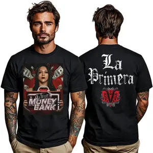 Stephanie Vaquer La Primera T-Shirt, Stephanie Vaquer Money Bank Wrestling Tee, Cotton, Sports Shirt, Workout Tshirt, Unisex, Graphic, Fitted, Fashion Cotton, Full Colors, Full Sizes, For Men, For Women