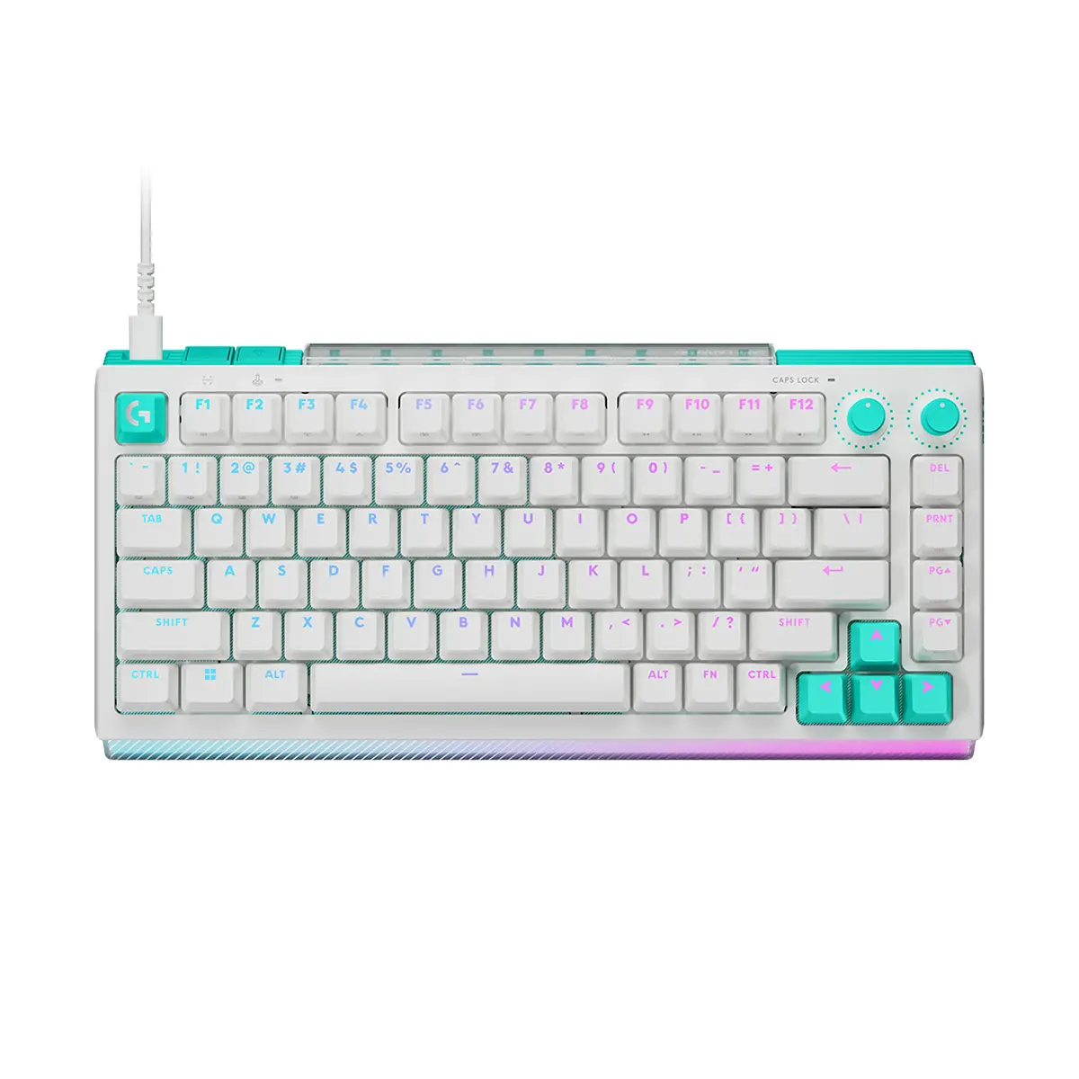Logitech G512 X 75 DUAL SWAP, Hot-Swappable TMR Analog / Mechanical Gaming Keyboard, 8K Polling Rate, Custom Actuation 0.1 - 4.0 mm, RAPID TRIGGER, LIGHTSYNC RGB, Wired, PC, Mac, White Tactile