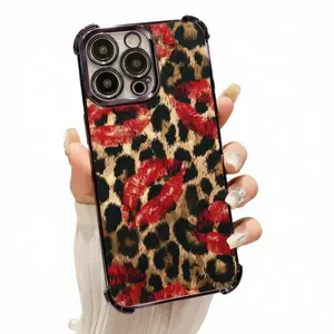 Leopard&Red Lip Print Phone Cases,Compatible with iPhone iPhone 17 16 15 Pro 14 /iphone 13 phone case/ 12 11 ,Suitable as a Gift.
