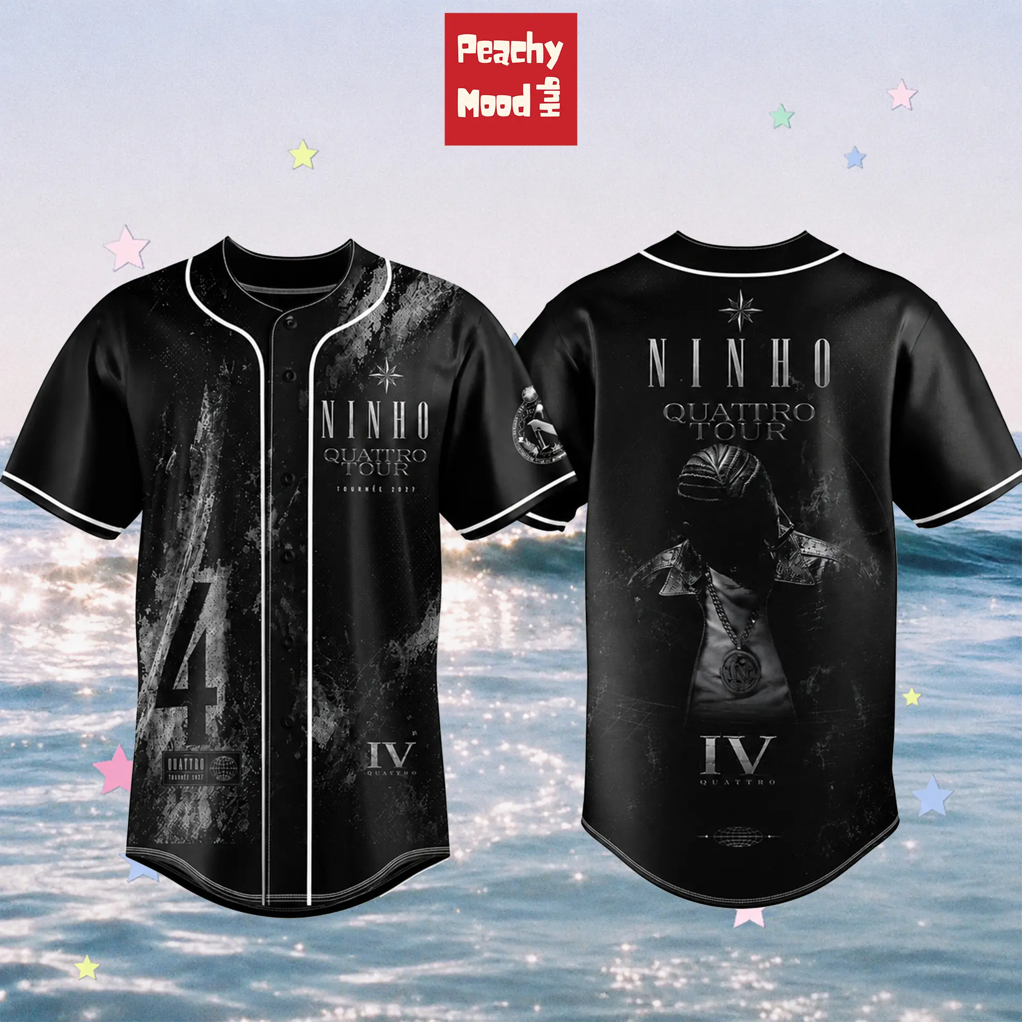 Ninho Quattro Tour 2027 Baseball Jersey, Limited Edition Concert Fan Merch, French Rap Music Apparel, Hip Hop Tour Jersey, Streetwear Outfit, Gift for Fans