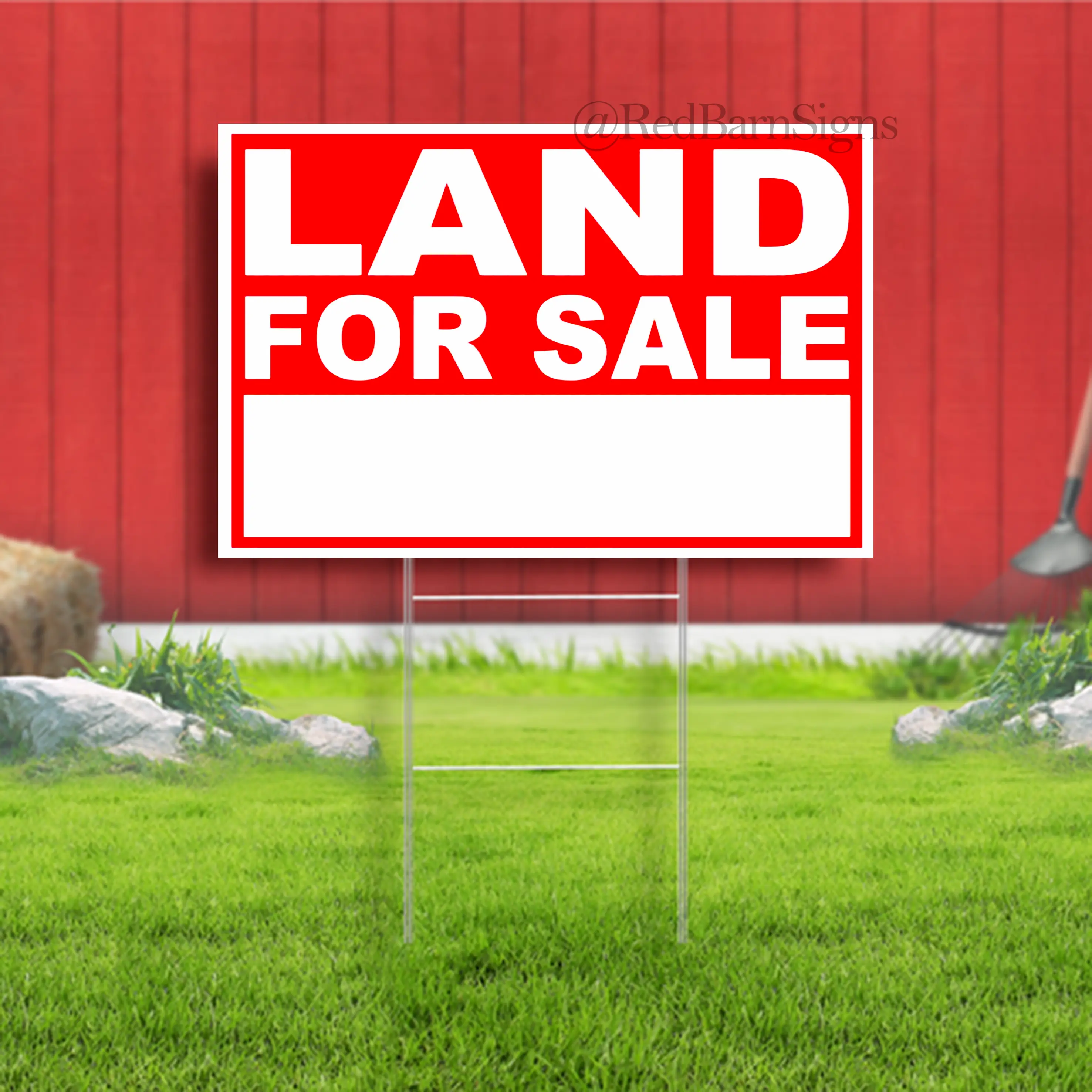 Large Outdoor Land For Sale Yard Sign With Ground Stake