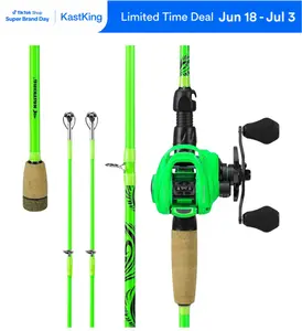 KastKing Zephyr Dual-Tip Fishing Rod and Reel Combo,Spinning & Baitcaster Combo,Dual Tips Section for Different Powers,IM6 Graphite 2-Piece Rod with Extra Tip,Sensitive & Powerful,Freshwater Fishing