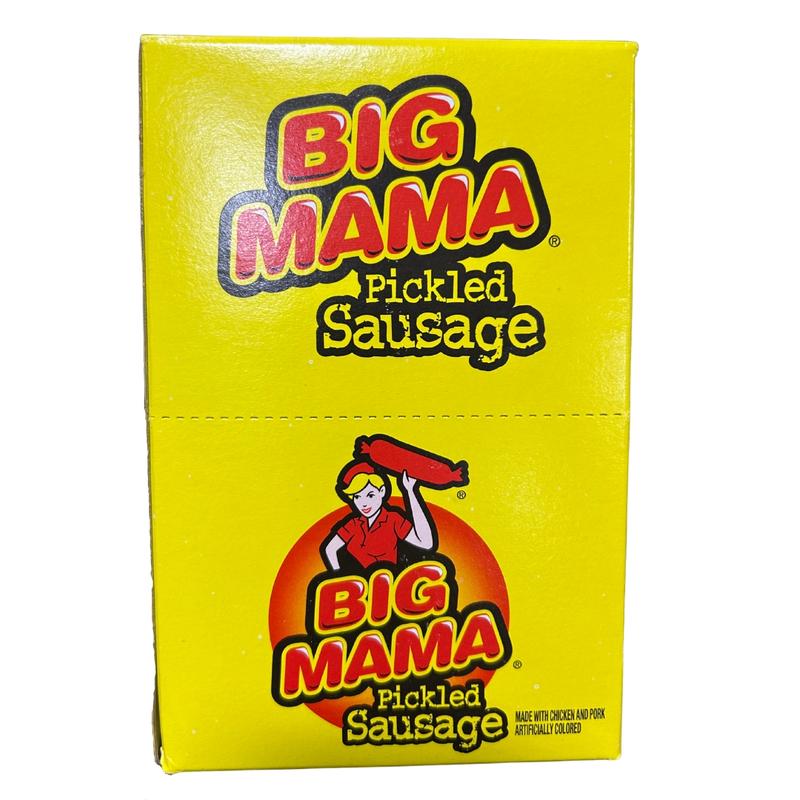 Big Mama Pickled Sausages - 12 Pack, 2.4 oz Each, Chicken & Pork, 120 Calories per Sausage, 1.72 oz Total