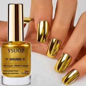 Gold nail polish with a quick-drying formula that requires no curing and delivers long-lasting shine for salon-quality results. A must-have for nail enthusiasts, suitable for brittle nails.