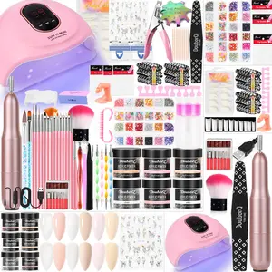 Acrylic Nail Kit Starter Set Acrylic Powder Nail Drill U V Light with Tools Decoration Everything for Beginners Home Salon Gift Set