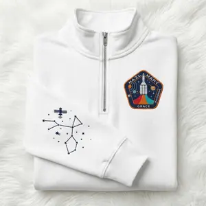 Planet Project Hail Mary Embroidered Quarter Zip, Amaze Amaze Amaze Sweatshirt, Sci-fi Fantasy Bookish Crewneck Shirt, Gift For Her Him