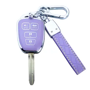 Key Fob Cover Case Compatible with Toyota Highlander Camry RAV4 Corolla Tacoma Avalon Venza Yaris Accessories Shell