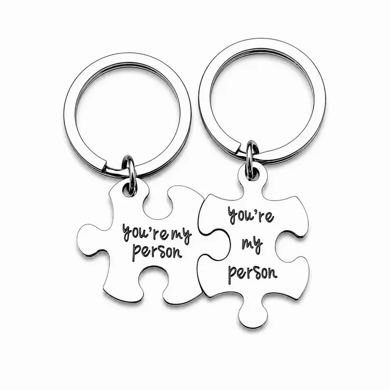 Engraved Puzzle Piece Keychain