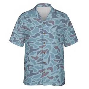 Men's Camo Hawaiian Shirt, Duck Hunting Button Up, Aesthetic Summer Beach Wear, Trendy Hunter Gift, Casual Matching Group Outfits