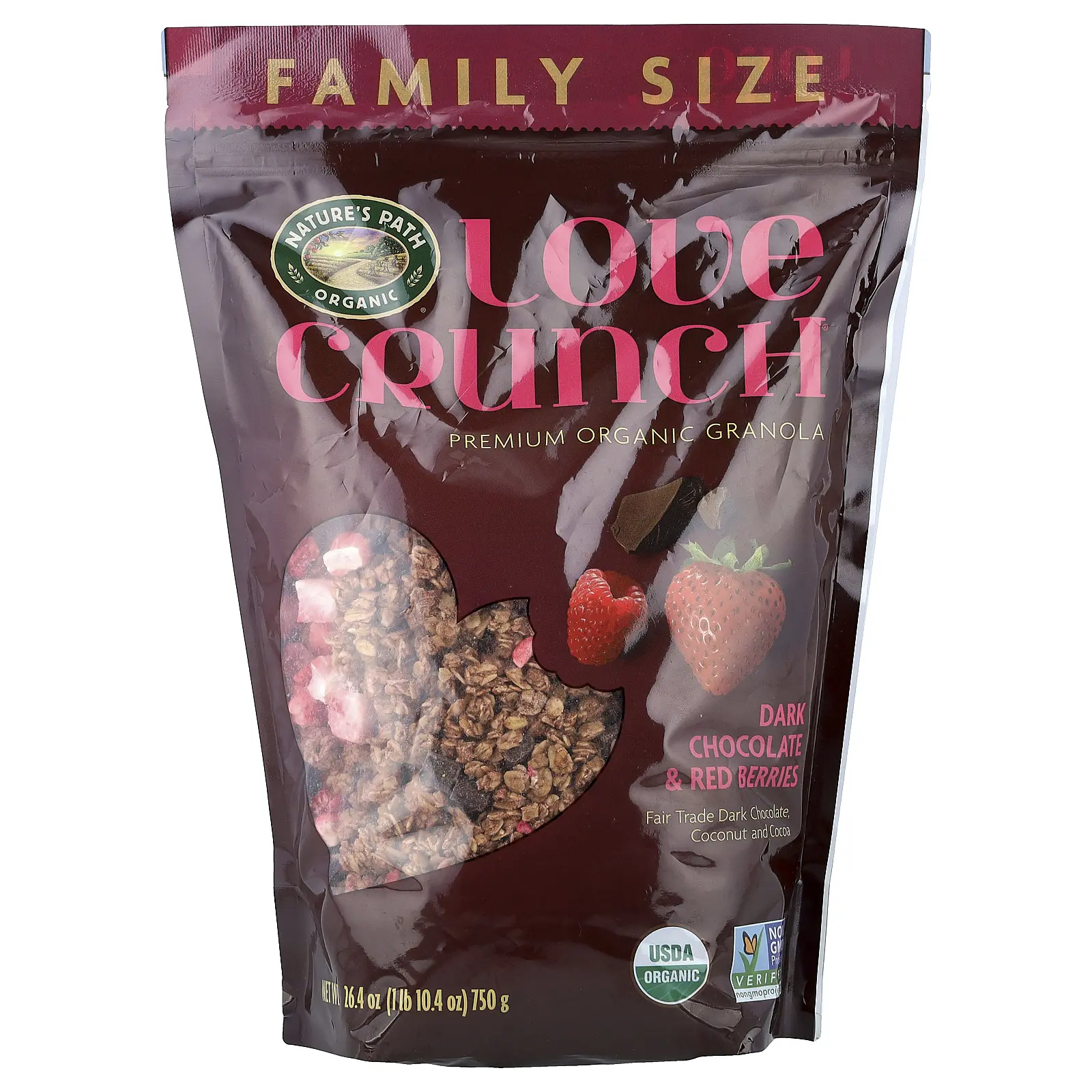 Nature's Path Love Crunch®, Premium Organic Granola, Dark Chocolate & Red Berries, 26.4 oz (750 g)