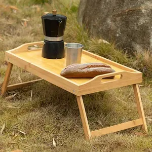 Multifunctional Bamboo Folding Table, Bedside Small Desk, Dormitory Simple Computer Desk, Tea Tray, Picnic Camping Table, Father's Day Gift