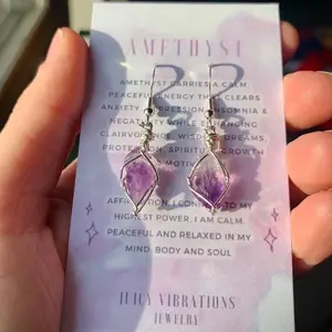 Raw Amethyst Drop Earrings, Natural Crystal Earrings, Dangle Earrings, amethyst earrings, amethyst jewelry