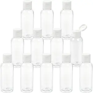12 Pack Plastic Empty Bottles with Flip Cap for Shampoo, , Liquid  Soap, Cream (2 oz / 60 ml)