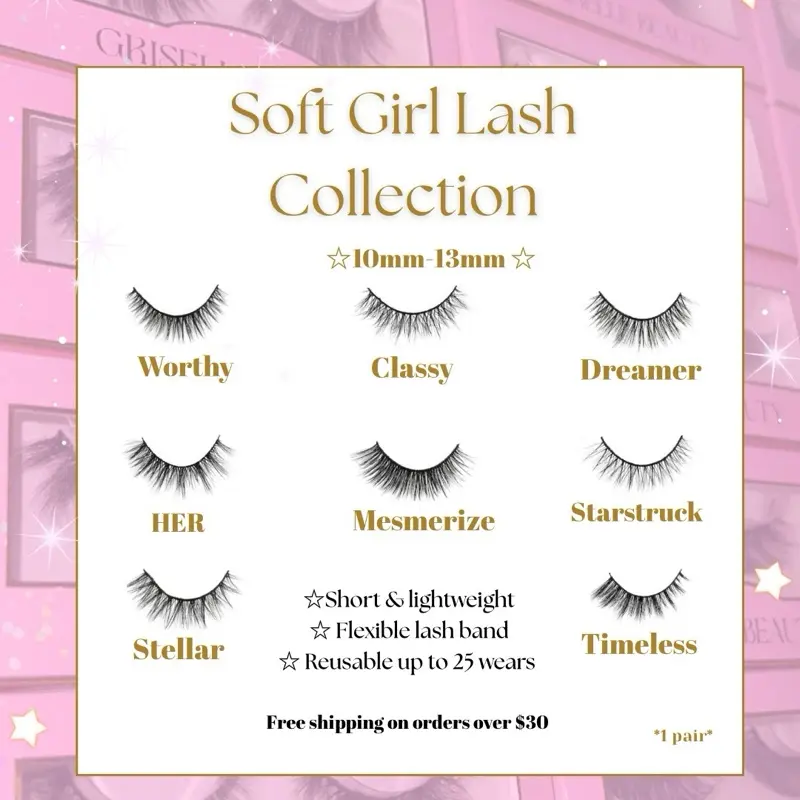 "SOFT GIRL ERA" COLLECTION 3D FAUX MINK LASHES EVERYDAY WEAR REUSABLE UP TO 25 WEARS 10mm-13mm - Eyelashes