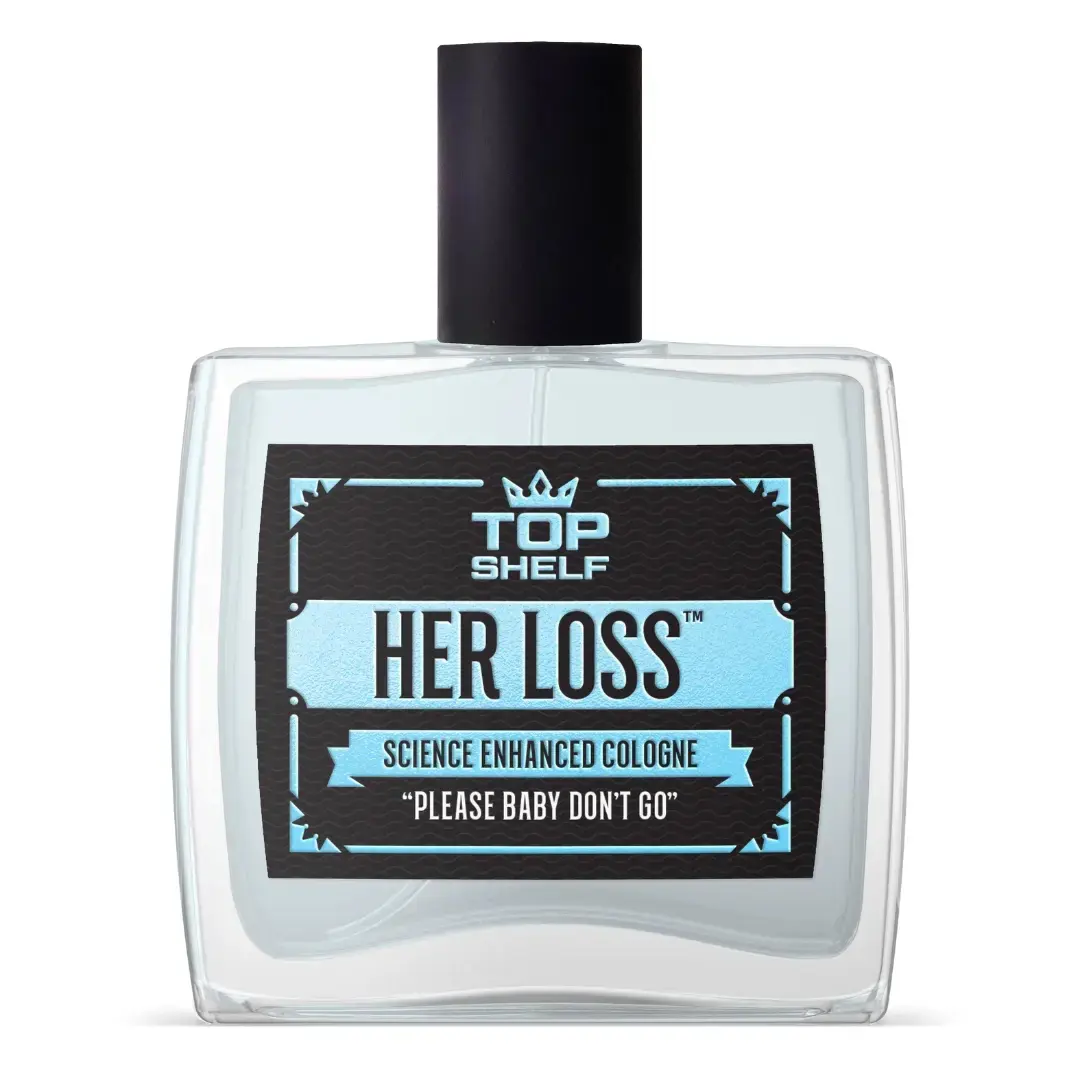 Top Shelf Her Loss Eau de Cologne for Men, 3.4 fl oz / 100 mL