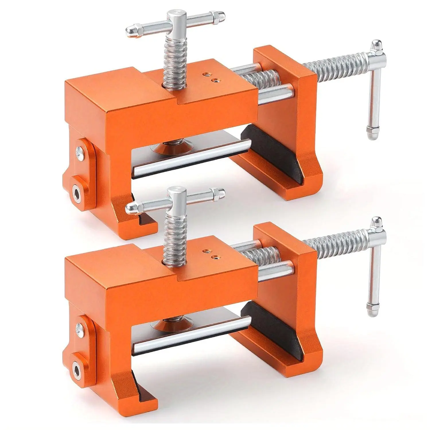 2 Packs Iron Face Frame Clamps, 440 lbs Load Capacity, Adjustable for Secure Cabinet Installation & Repair, Sturdy Precision Locking Woodworking Clamps