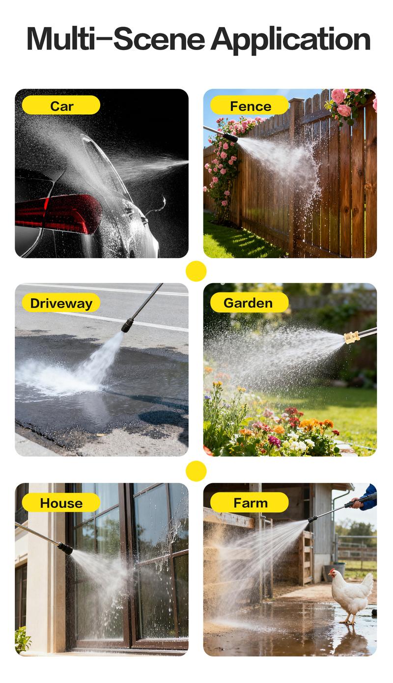 Metoxa 1800W 高压清洗机,配备 4 个喷嘴和泡沫喷枪,适用于汽车、车道、围栏、露台和家居清洁,2.5 GPM 电动高压清洗机