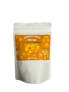 Rocket Krunch Dry Organic Freeze Dried Mango Snack Bag 60g - Natural Healthy Snack for Busy Lifestyles No Added Sugar Nata