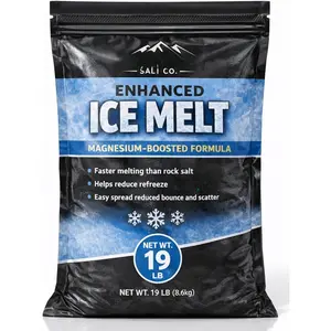 Magnesium Chloride Ice Melt salt for snow and ice removal - Sidewalk salt for ice, -Acting Road and Outdoor Salt, Helps Deice, Easy-Spread Formula, 19 lb. Bag