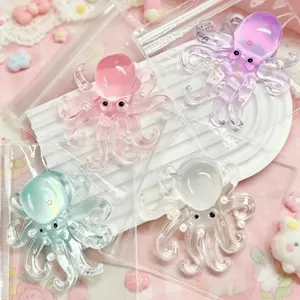 Cute Soft Octopus Squishy Toy, Stress Relief Fidget Toy with Glitter & Pearls, Soft Squeeze Toy for Kids & Adults Relief, Party Favors