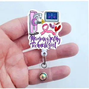 Mammography Technologist Badge Reel | Mammography Nurse Badge | Mammography Tech Gift