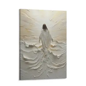 Jesus Walking on Water Canvas Poster, Home Decor, Room Aesthetic, Jesus Picture, Wall Painting Posters