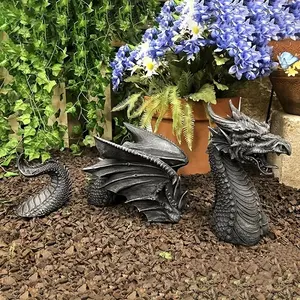 [Dragon Gothic Garden Statue] Large Dragon Gothic Garden Decor Statue - 1pc Indoor Outdoor Sculpture