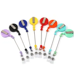 【P81】Badge Reel Easy-pull buckle, DIY beads keychain telescopic badge reel nurse name badge easy-pull pull cord buckle