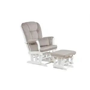 Afg Baby Furniture  Alice Glider Chair & Ottoman with Pillow, White