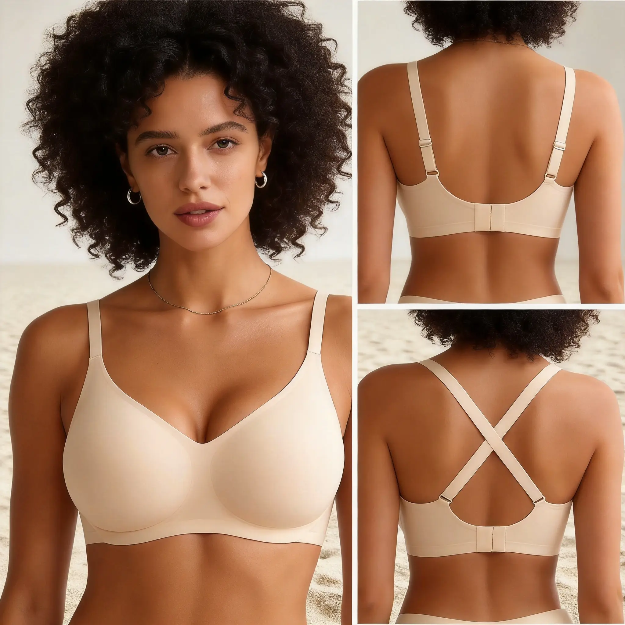 CORELOVE  Jelly Bra Push Up Bra Seamless Bra Minimizer Bra Full Coverage Bra Wireless Bra Ultra-Soft Jelly Wireless Bra  Airly Lightlined Fix-Cup plus size women curvy women seamless push up minimizer bra high stretch ultra-soft ladies