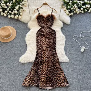 Cheetah Elegant Dress  Womenswear Formal