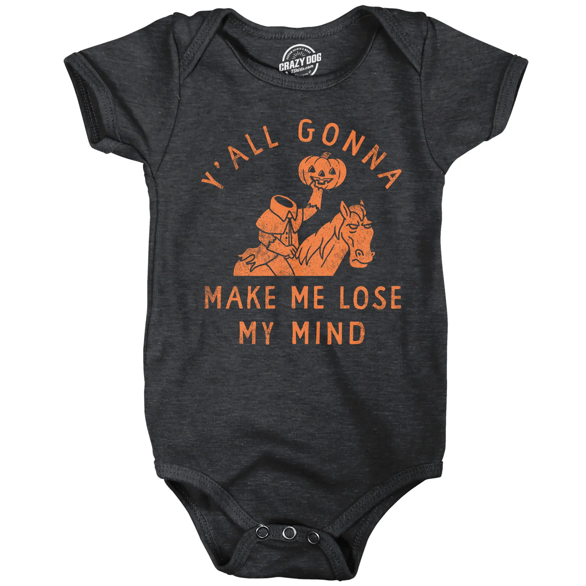Yall Gonna Make Me Lose My Mind Baby Bodysuit Funny Halloween Jumper For Infants Funny Baby Onesies Halloween Clothes for Baby Novelty Onesie Black -