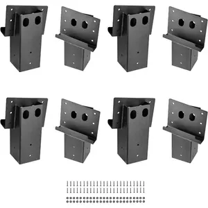 VEVOR Deer Blind Brackets, Outdoor 3.6x3.6 Platform Bracket, Fit 3.5x3.5 In/ 88.9x88.9 mm Lumber, 2204lbs/1000kg Capacity Steel Elevator Brackets for Deer Stand, Hunting Blinds, Shooting Shack, 4 PcsVEVOR Super Brand Day