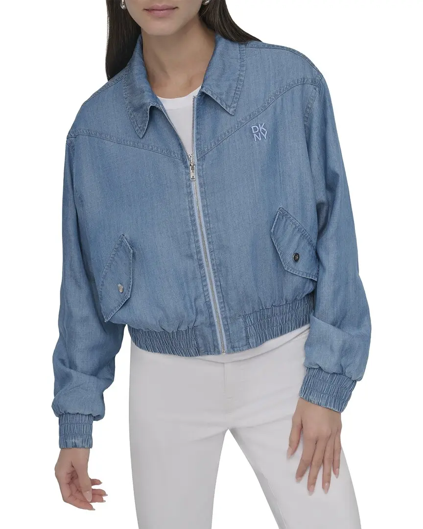 DKNY Zip Front Bomber Jacket