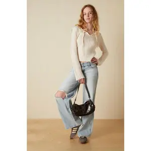 Your Favorite Women's Diana Open Knit Tie Front Sweater