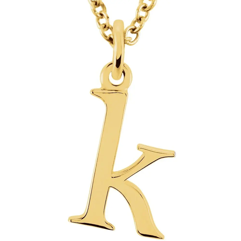14K Gold Elegant Lowercase 'k' Initial Choker Necklace