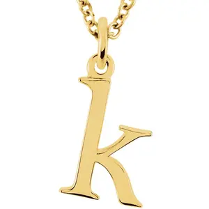 14K Gold Elegant Lowercase 'k' Initial Choker Necklace