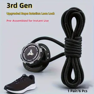 6pcs set Laces-free Shoe Lock Set, Rotating Buckle for Sports & Outdoor Shoes, Unisex Quick-Adjust Fasteners, Gift for Holidays, Lightweight anti-slip design, suitable for hiking, fitness sports shoes-safe universal for men and women, Footwear Accessories