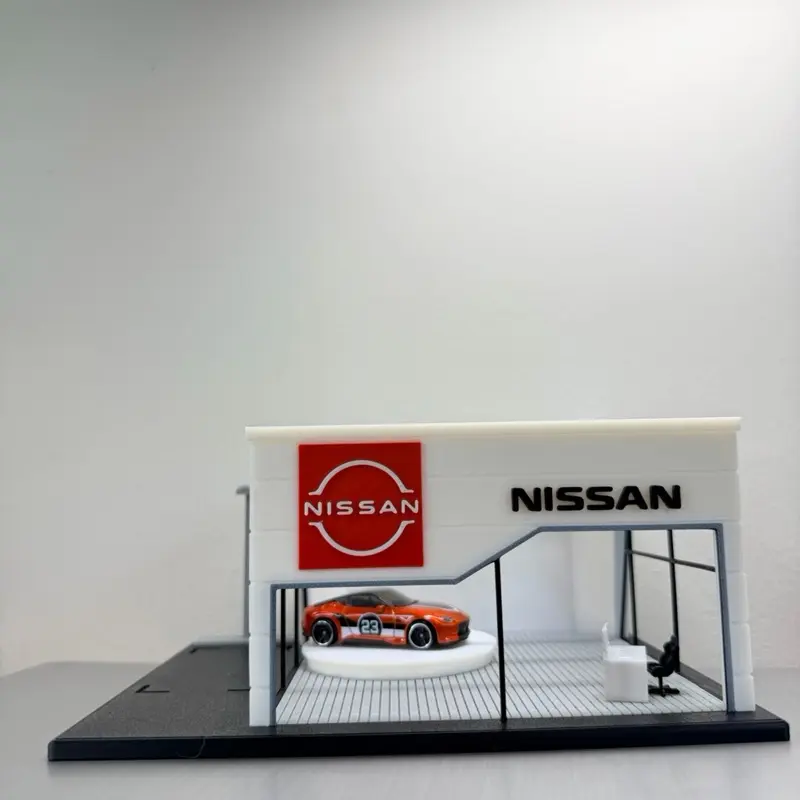 Nissan diorama display with 2024 NISSAN Z HOT WHEELS car - scale 1:64